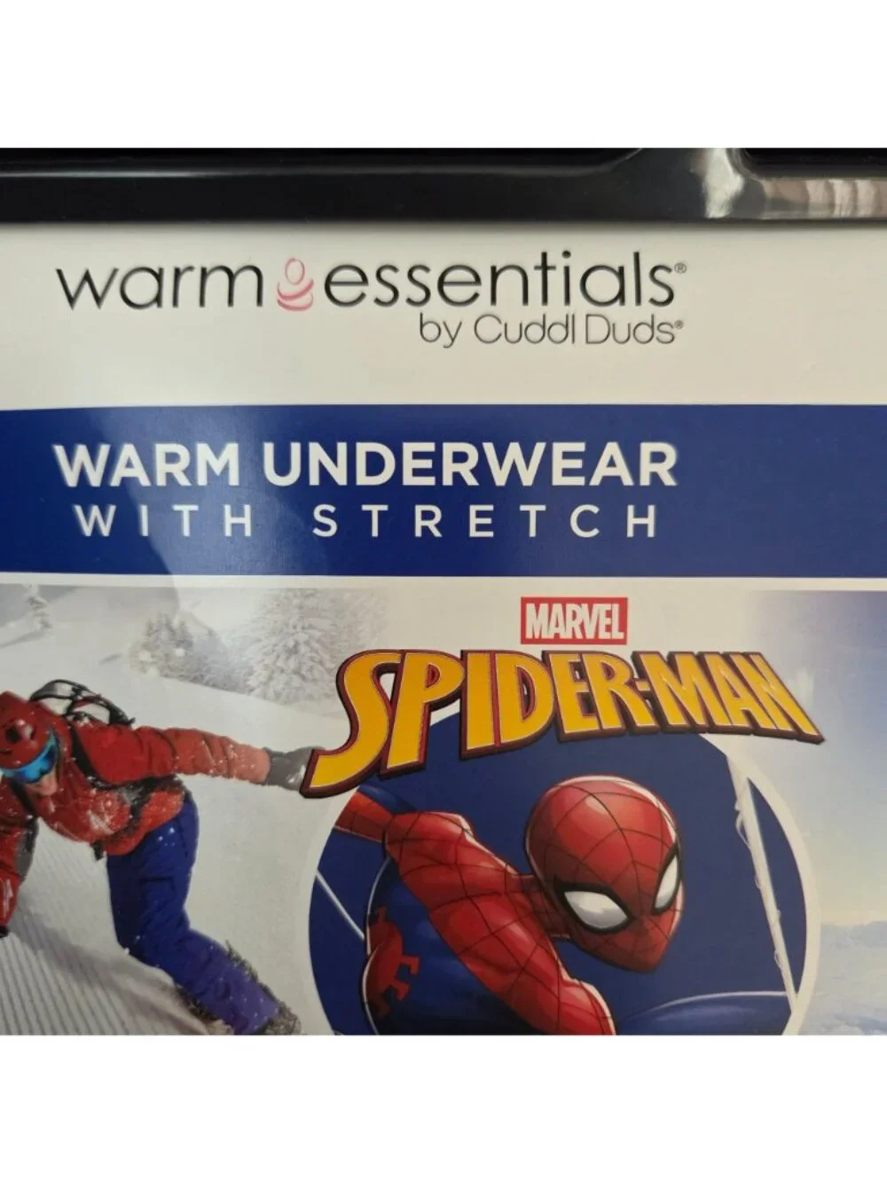 Marvel Spiderman Boys Warm Essentials Underwear Set Small Stretch Fabric With Th
